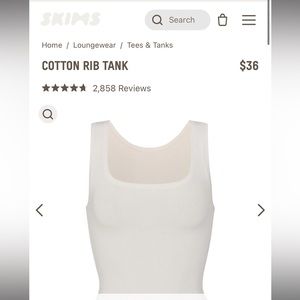 NWT Skims Cotton Rib Tank